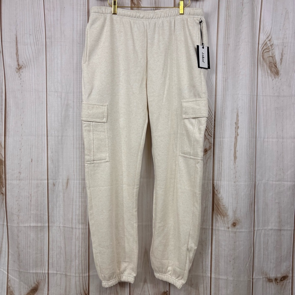 Cargo Jogging Pants Casual Comfort Stylish Everyday Sweat Pants Cream Size XL